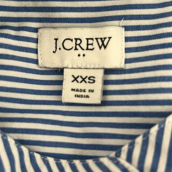 J Crew Striped Stretch Cotton Poplin Tiered Dress - Picture 8 of 14